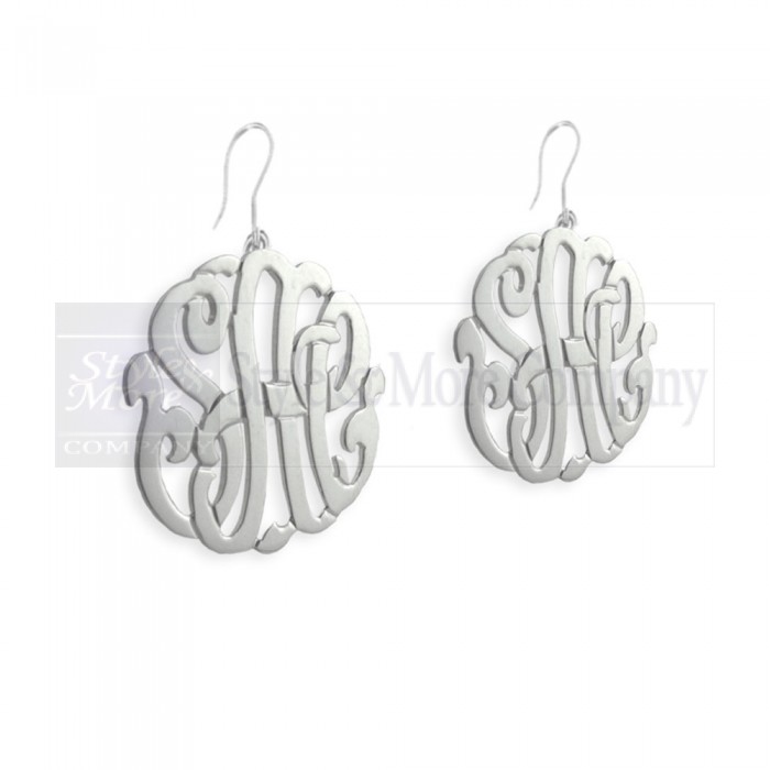 1/2 inch Sterling Silver Cutout Personalized Initial French Wire Earrings