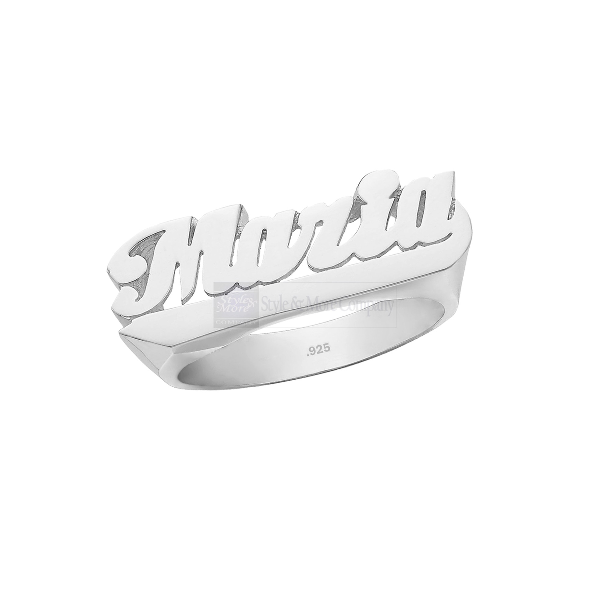 925 Sterling Silver Personalized Name Ring with Name of Your Choice Size 5 thru 10 Made in USA