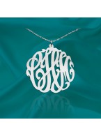 1 1/2 inch Sterling Silver Handcrafted Cutout Personalized Initial Necklace