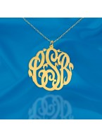 1 inch 24K Gold Plated Sterling Silver Handcrafted Cutout Personalized Initial Necklace