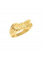 24K Gold Plated Sterling Silver Personalized Name Ring with Name of Your Choice Size 5 thru 10 Made in USA