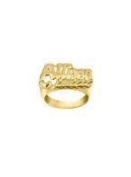 24K Gold Plated Sterling Silver Personalized Name Ring with Name of Your Choice Size 5 thru 10 Made in USA