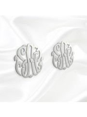 3/4 inch Sterling Silver Cutout Personalized Initial Earrings