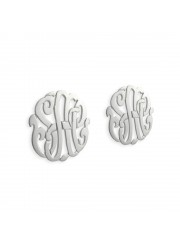 3/4 inch Sterling Silver Cutout Personalized Initial Earrings