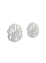 1/2 inch Sterling Silver Cutout Personalized Initial Earrings