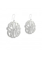 3/4 inch Sterling Silver Cutout Personalized Initial French Wire Earrings