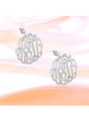 1/2 inch Sterling Silver Cutout Personalized Initial Earrings