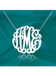 2 inch Sterling Silver Handcrafted Cutout Personalized Initial Necklace