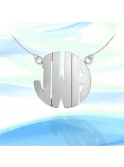 1 1/4 inch Sterling Silver Handcrafted Cutout Personalized Initial Necklace