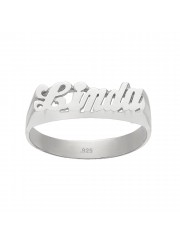 925 Sterling Silver Personalized Name Ring with Name of Your Choice Size 5 thru 10 Made in USA