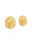 1/2 inch 24K Gold Plated Sterling Silver Cutout Personalized Initial Earrings