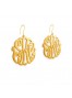 3/4 inch 24K Gold Plated Sterling Silver Cutout Personalized Initial French Wire Earrings