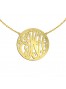 1 inch 24K Gold Plated Sterling Silver Handcrafted Cutout in Circle Border Personalized Initial Necklace