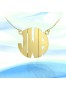 1 1/4 inch 24K Gold Plated Sterling Silver Handcrafted Cutout Personalized Initial Necklace