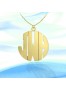 1 1/4 inch 24K Gold Plated Sterling Silver Handcrafted Cutout Personalized Initial Necklace