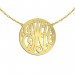 1 inch 24K Gold Plated Sterling Silver Handcrafted Cutout in Circle Border Personalized Initial Necklace